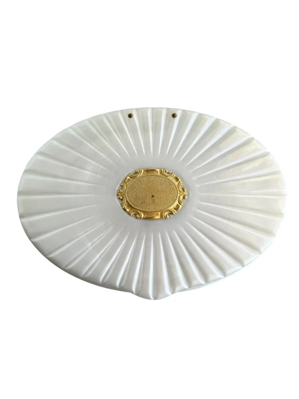 Vintage Rialto of New York White Pearlized Lucite Jewelry Box 1960s 9”